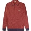 Gabicci Vintage 1973 Jura Long Sleeve Polo Shirt - Rust -Emporio Clothing Shop gabicci vintage 1973 jura long sleeve polo shirt rust p60762 902003 image