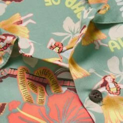 Go Barefoot Convertible-Collar Printed Cotton Shirt - Hula Royal -Emporio Clothing Shop go barefoot convertible collar printed cotton shirt hula royal p60511 886746 image