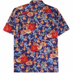 Go Barefoot Convertible-Collar Printed Cotton Shirt - Hula Sage -Emporio Clothing Shop go barefoot convertible collar printed cotton shirt hula sage p60510 908186 image