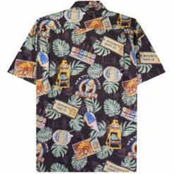 Go Barefoot Convertible-Collar Printed Cotton Shirt - Moto Black -Emporio Clothing Shop go barefoot convertible collar printed cotton shirt moto black p60514 908171 image