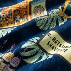 Go Barefoot Convertible-Collar Printed Cotton Shirt - Moto Navy -Emporio Clothing Shop go barefoot convertible collar printed cotton shirt moto navy p60513 886736 image