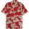 Go Barefoot Convertible-Collar Printed Cotton Shirt - Tiare Red 1 Go Barefoot Convertible-Collar Printed Cotton Shirt - Tiare Red -Emporio Clothing Shop go barefoot convertible collar printed cotton shirt tiare red p60519 908191 image