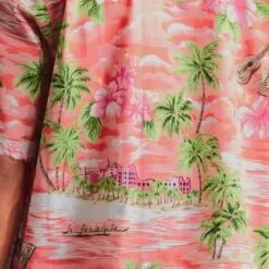 Go Barefoot Convertible-Collar Printed Cotton Shirt - Waikiki -Emporio Clothing Shop go barefoot convertible collar printed cotton shirt waikiki p60516 886676 image