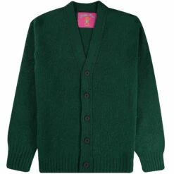 Howlin' Shaggy Bear Cardigan - Forest