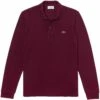 Lacoste L.12.12 Long Sleeve Heathered Cotton Polo Shirt - Bordeaux -Emporio Clothing Shop lacoste l 12 12 long sleeve heathered cotton polo shirt bordeaux p60484 885547 image