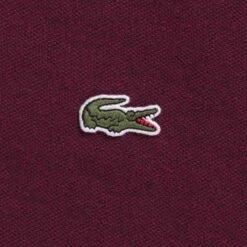 Lacoste L.12.12 Long Sleeve Heathered Cotton Polo Shirt - Bordeaux -Emporio Clothing Shop lacoste l 12 12 long sleeve heathered cotton polo shirt bordeaux p60484 885561 image