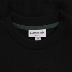 Lacoste Organic Brushed Cotton Sweatshirt - Black -Emporio Clothing Shop lacoste organic brushed cotton sweatshirt black p59268 873435 image
