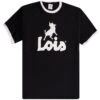 Lois Jeans Ringer Logo T-Shirt - Black/White -Emporio Clothing Shop lois jeans ringer logo t shirt black white p57100 823156 image