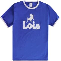 Lois Jeans Ringer Logo T-Shirt - Royal Blue