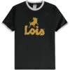 Lois Jeans Ringer T-Shirt - Black/Yellow