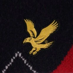 Lyle & Scott X Stuarts London Soft Italian Lambswool Argyle Chest Band V-Neck Jumper - Dark Navy -Emporio Clothing Shop lyle scott x stuarts london soft italian lambswool argyle chest band v neck jumper dark navy p51866 704846 image