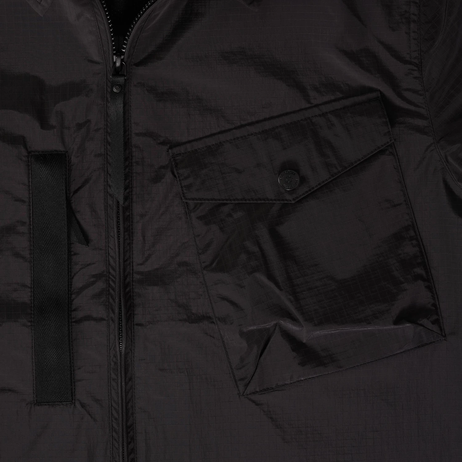 Ma Strum Nylon Grid Overshirt - Jet Black 5 Ma Strum Nylon Grid Overshirt - Jet Black - Image 3