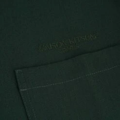 Maison Kitsune 1/4 Zip Top - Dark Green -Emporio Clothing Shop maison kitsune 1 4 zip top dark green p51646 703201 image
