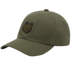 Maison Kitsune Bold Fox Head Patch Cap - Khaki