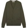 Maison Kitsune Bold Fox Head Patch Cardigan - Khaki