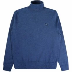 Maison Kitsune Bold Fox Head Patch Turtle Neck - Sapphire