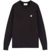 Maison Kitsune Fox Head Patch Sweatshirt - Black -Emporio Clothing Shop maison kitsune fox head patch sweatshirt black p44224 885349 image