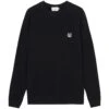 Maison Kitsune Grey Fox Head Patch Classic Sweatshirt - Black -Emporio Clothing Shop maison kitsune grey fox head patch classic sweatshirt black p48850 885360 image