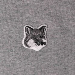 Maison Kitsune Grey Fox Head Patch Classic Sweatshirt - Grey Melange -Emporio Clothing Shop maison kitsune grey fox head patch classic sweatshirt grey melange p55586 784383 image