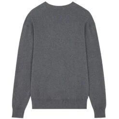 Maison Kitsune Mini Fox Head Intarsia Comfort Jumper - Dark Grey -Emporio Clothing Shop maison kitsune mini fox head intarsia comfort jumper dark grey p57734 839180 image