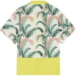 Maison Kitsune Palm Frond Print Resort Shirt - White -Emporio Clothing Shop maison kitsune palm frond print resort shirt white p59173 870947 image