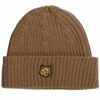 Maison Kitsune Ribbed Logo Wool Beanie - Golden Brown -Emporio Clothing Shop maison kitsune ribbed logo wool beanie golden brown p59371 873550 image