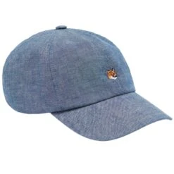 Maison Kitsune Small Fox Head Embroidery Cap - Indigo