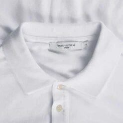 Maison Kitsune Tricolour Patch Classic Polo Shirt - White -Emporio Clothing Shop maison kitsune tricolour patch classic polo shirt white p59164 870857 image