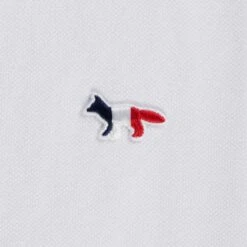 Maison Kitsune Tricolour Patch Classic Polo Shirt - White -Emporio Clothing Shop maison kitsune tricolour patch classic polo shirt white p59164 870862 image