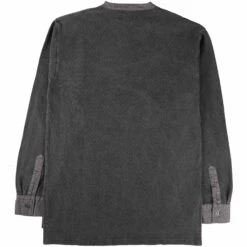 Nigel Cabourn Henley Long Sleeve Shirt - Charcoal -Emporio Clothing Shop nigel cabourn henley long sleeve shirt charcoal p61140 907319 image
