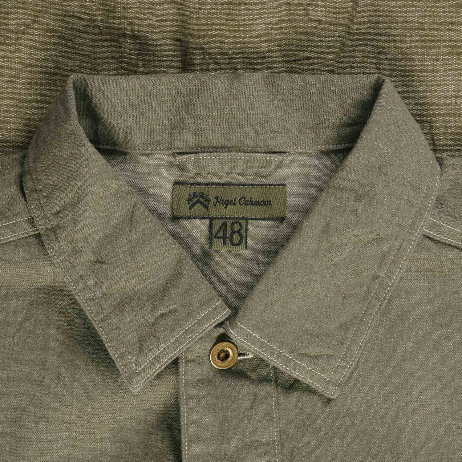 Nigel Cabourn Utility Shirt Type 2 10oz Denim - Green 4 Nigel Cabourn Utility Shirt Type 2 10oz Denim - Green - Image 2