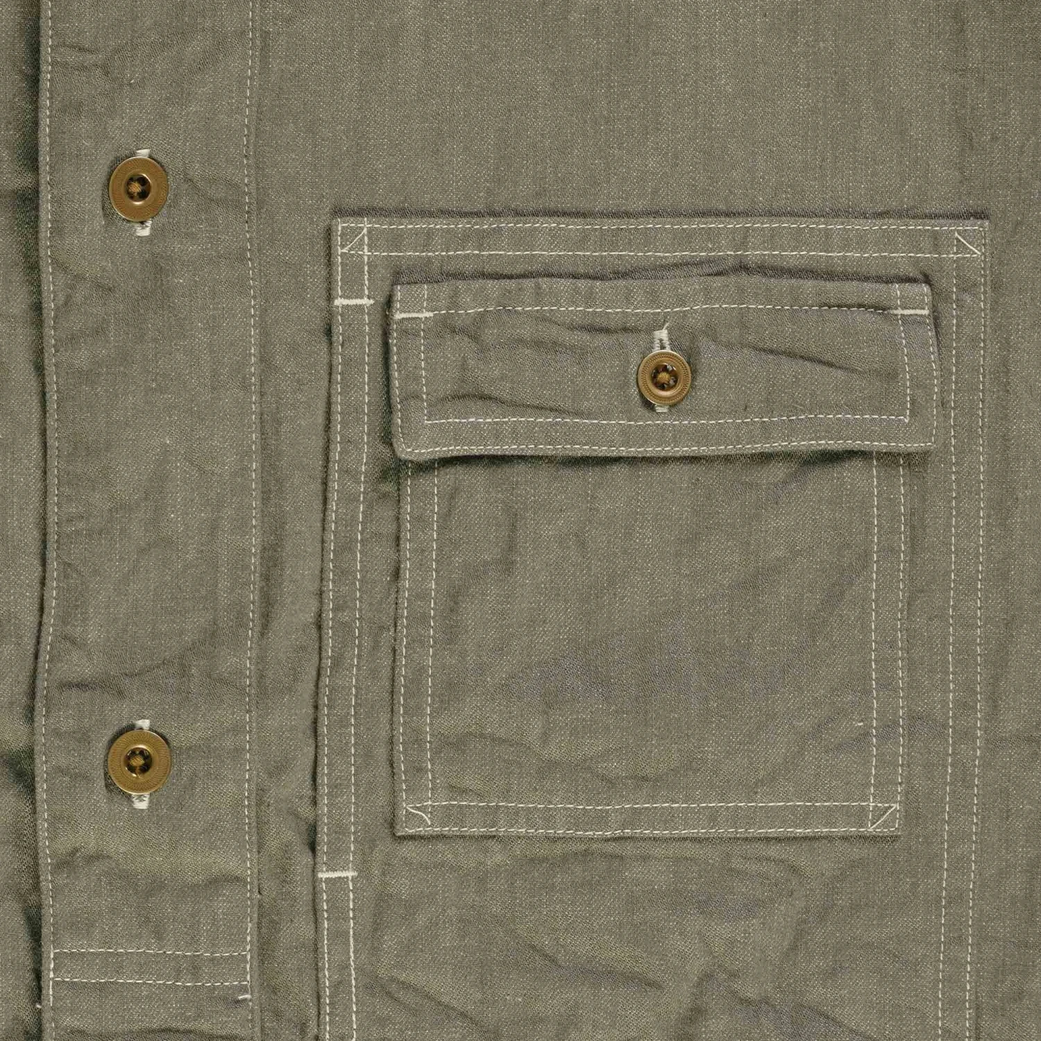 Nigel Cabourn Utility Shirt Type 2 10oz Denim - Green 5 Nigel Cabourn Utility Shirt Type 2 10oz Denim - Green - Image 3