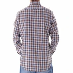 None Of The Above Check Shirt - Navy/Brown -Emporio Clothing Shop none of the above check shirt navy brown p43216 420865 image