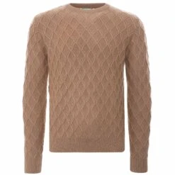 None Of The Above Diamond Textured Jumper - Camel