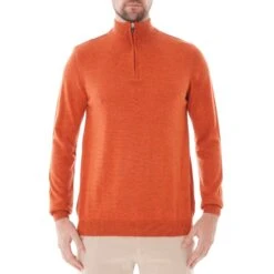 None Of The Above Knitted Half Zip - Orange