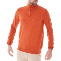 None Of The Above Knitted Half Zip - Orange -Emporio Clothing Shop none of the above knitted half zip orange p44135 444034 image