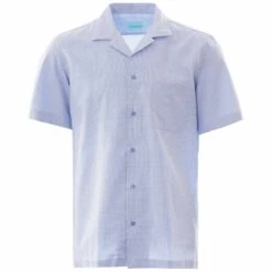 None Of The Above Made In Italy Short Sleeve Shirt - Light Blue