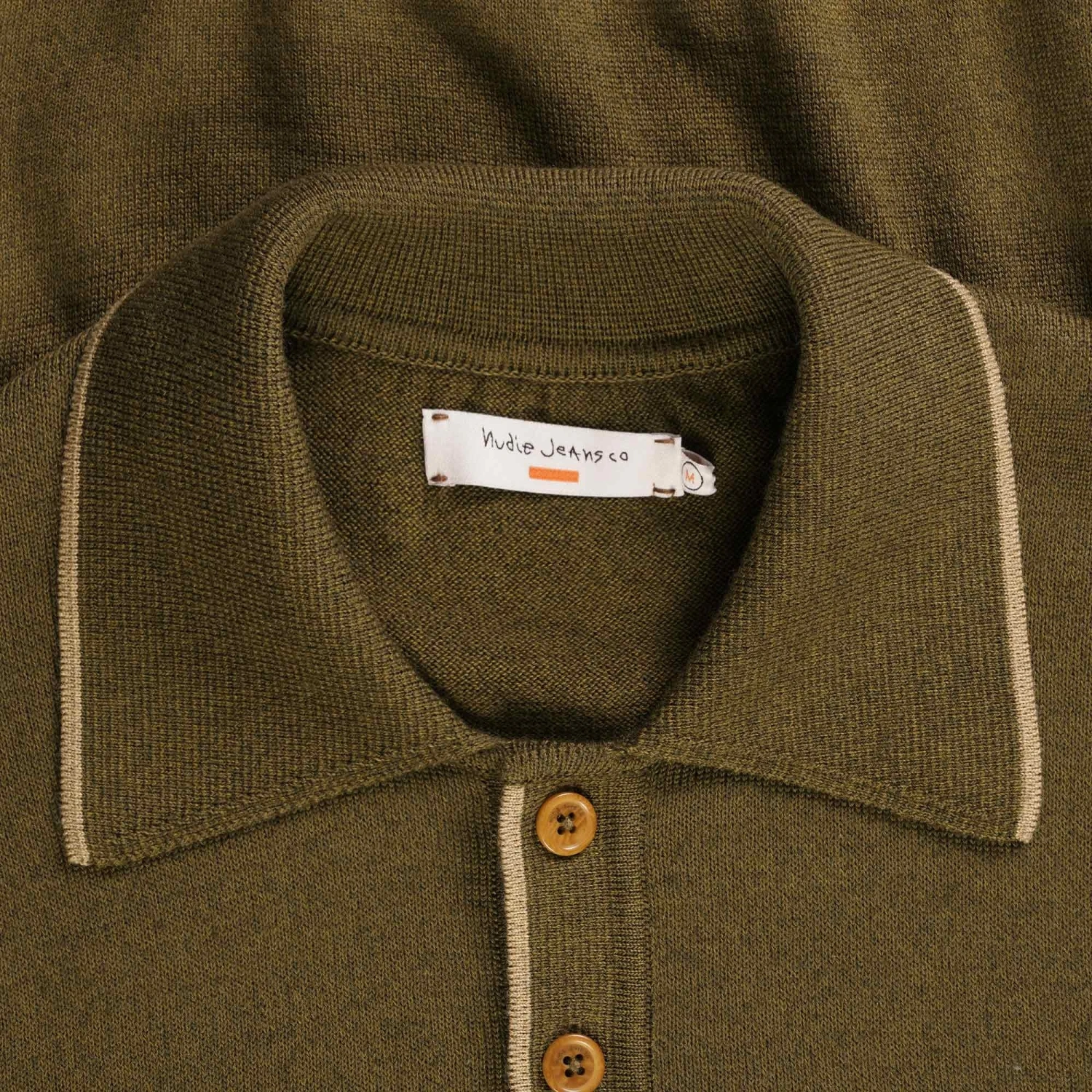 Nudie Jeans Frippe Polo Club Shirt - Olive 4 Nudie Jeans Frippe Polo Club Shirt - Olive - Image 2
