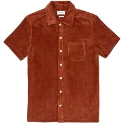 Oliver Spencer Riviera Short Sleeve Jersey Shirt - Burnt Orange