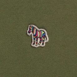 Paul Smith Cotton-Piqué Zebra Polo Shirt - Military Green -Emporio Clothing Shop paul smith cotton pique zebra polo shirt military green p59304 874777 image