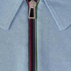 Paul Smith Short Sleeve Zipped Polo Shirt - Light Blue -Emporio Clothing Shop paul smith short sleeve zipped polo shirt light blue p57300 828628 image