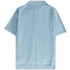 Paul Smith Short Sleeve Zipped Polo Shirt - Light Blue -Emporio Clothing Shop paul smith short sleeve zipped polo shirt light blue p57300 828633 image