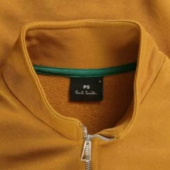 Paul Smith Zebra Logo Zip-Neck Sweatshirt - Ochre -Emporio Clothing Shop paul smith zebra logo zip neck sweatshirt ochre p59302 874497 image