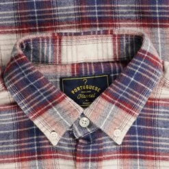 Portuguese Flannel Liber Shirt - Beige, Red And Blue -Emporio Clothing Shop portuguese flannel liber shirt beige red and blue p59745 884071 image