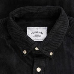 Portuguese Flannel Lobo Corduroy Shirt - Black -Emporio Clothing Shop portuguese flannel lobo corduroy shirt black p60315 890465 image