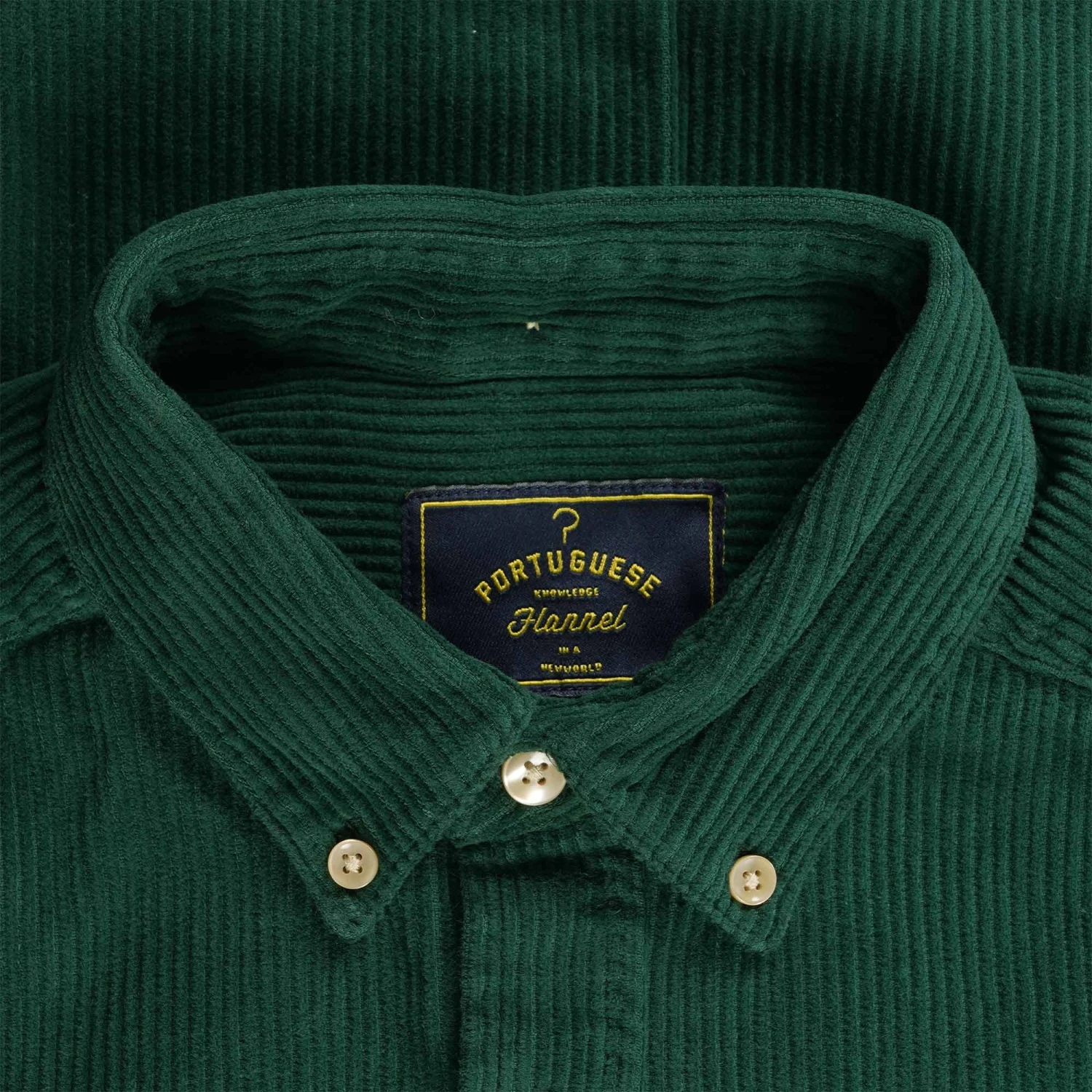 Portuguese Flannel Lobo Corduroy Shirt - Green 4 Portuguese Flannel Lobo Corduroy Shirt - Green - Image 2
