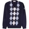 Pringle Of Scotland V Neck Argyle Jumper - Navy -Emporio Clothing Shop pringle of scotland v neck argyle jumper navy p59526 896831 image