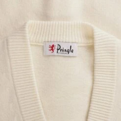 Pringle Of Scotland V Neck Cardigan - Ivory -Emporio Clothing Shop pringle of scotland v neck cardigan ivory p59523 879680 image