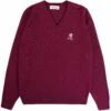 Pringle Of Scotland V Neck Jumper - Claret -Emporio Clothing Shop pringle of scotland v neck jumper claret p59511 879794 image