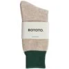 RoToTo Socks Double Face Crew Neck Socks - Beige And Green -Emporio Clothing Shop rototo socks double face crew neck socks beige and green p60675 896771 image